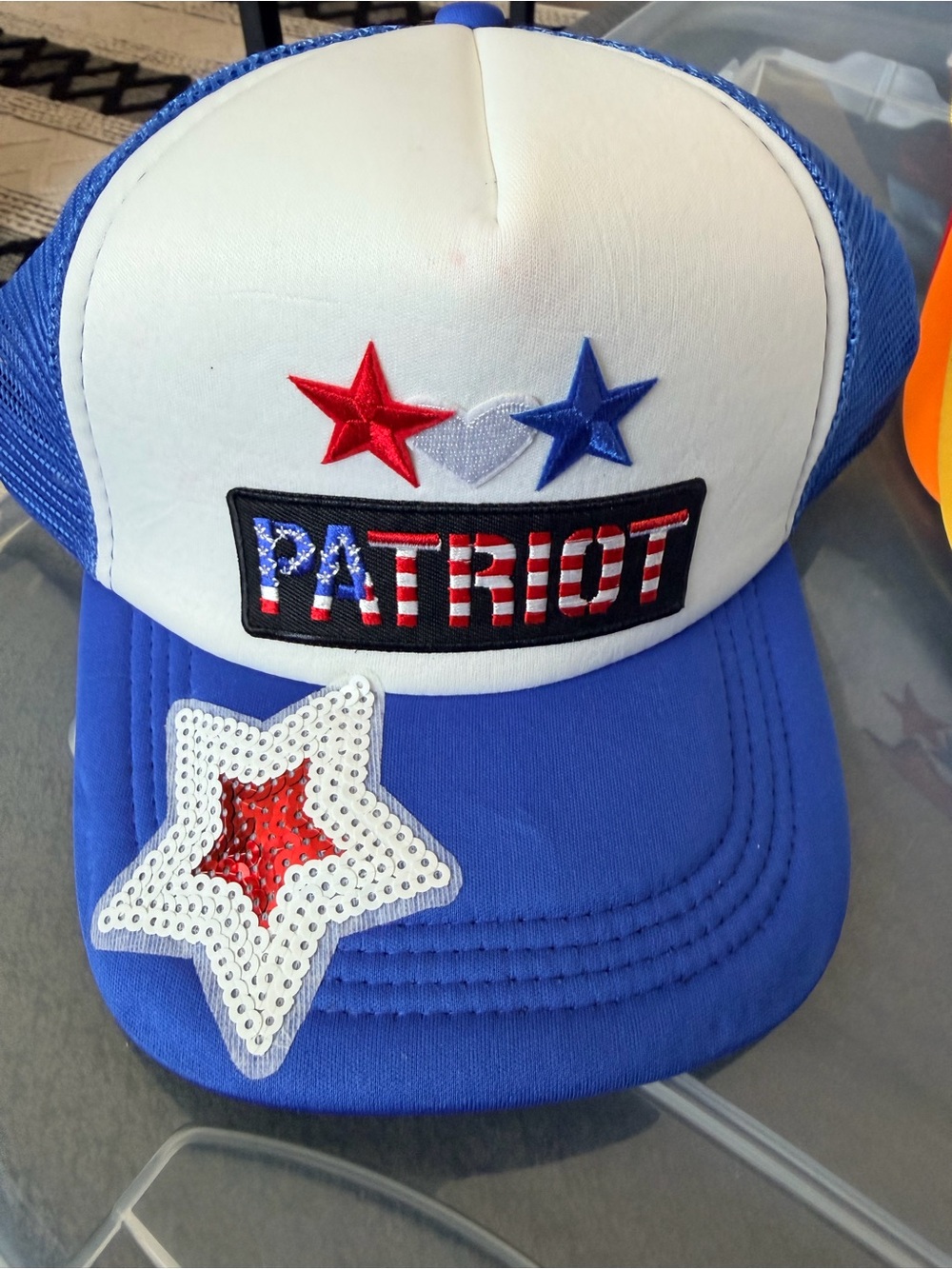 Patriot Trucker Hat - Blue & White